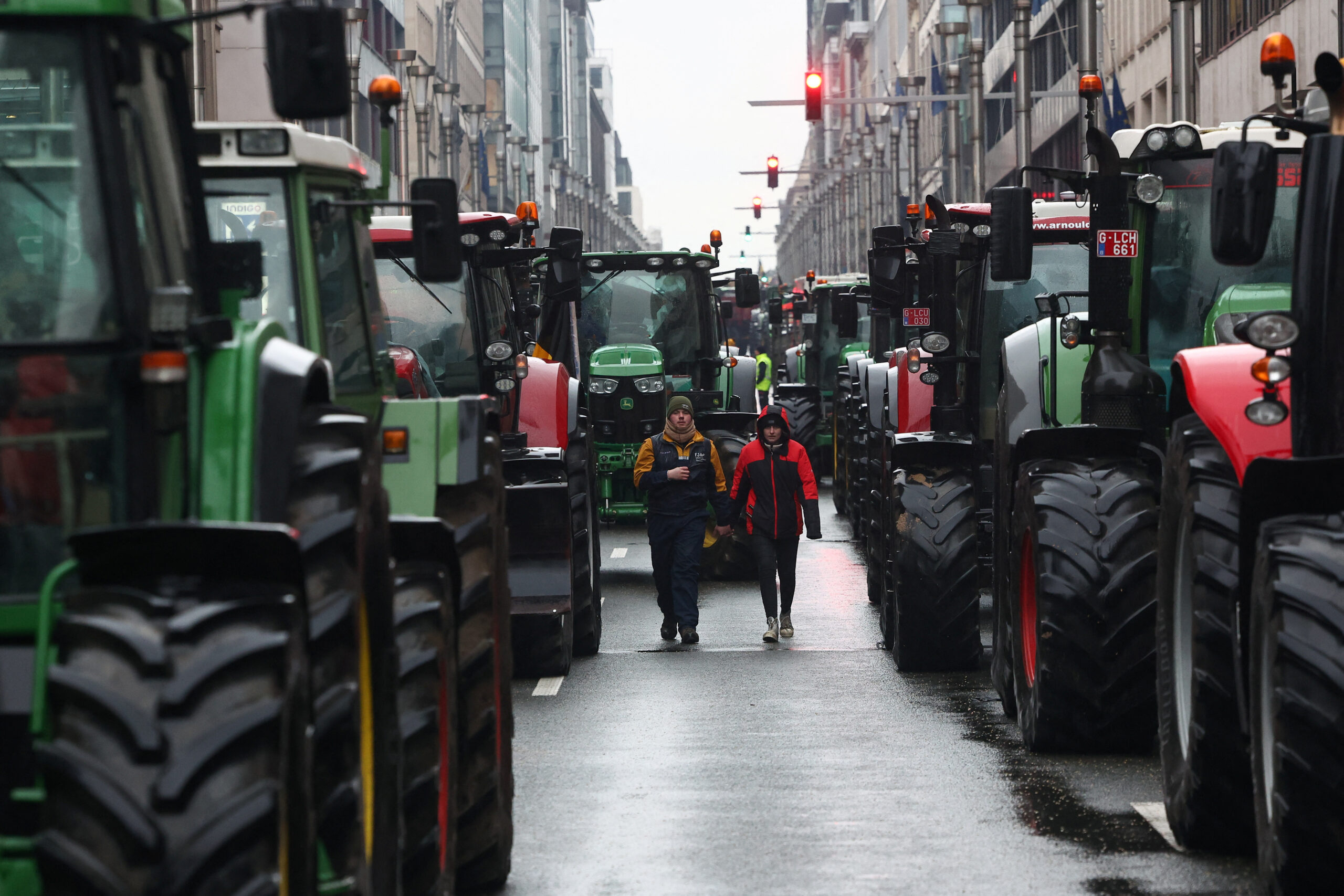 European farmers protest in Brussels
